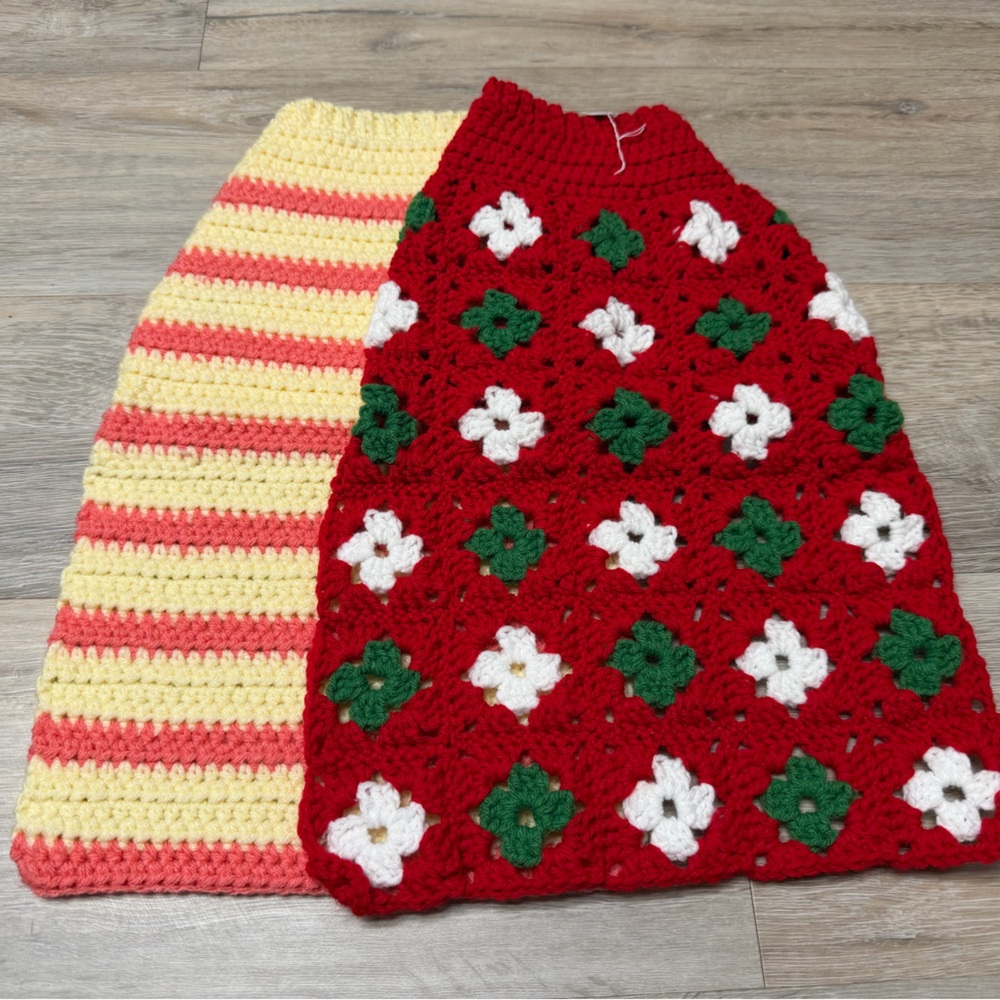 Lot of 2 Medium Handmade Dog Sweaters
